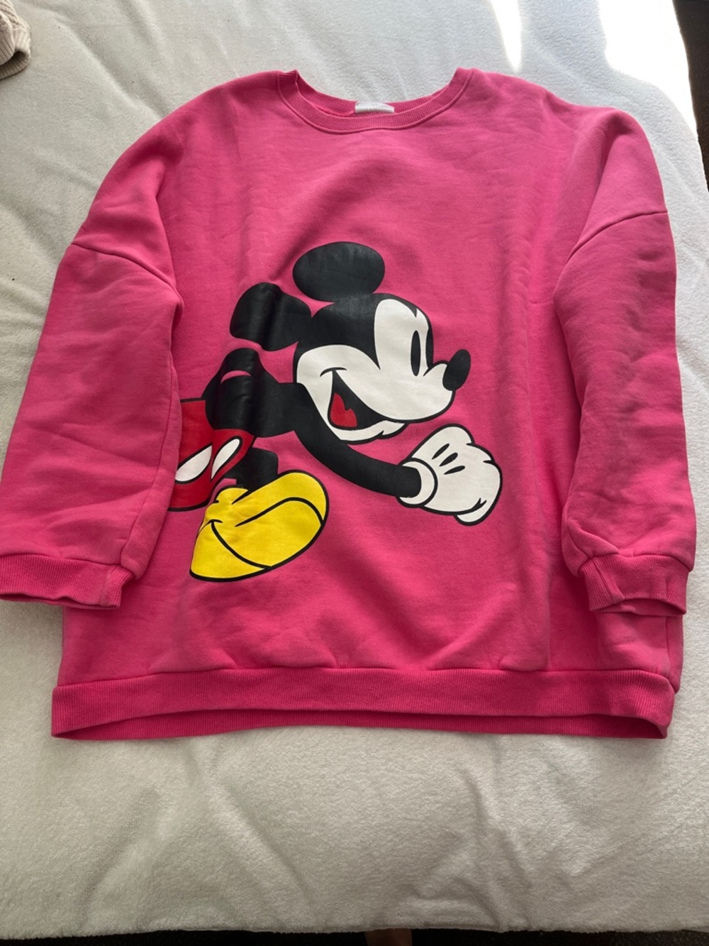 Disney Hot Pink Mickey Graphic Crewneck